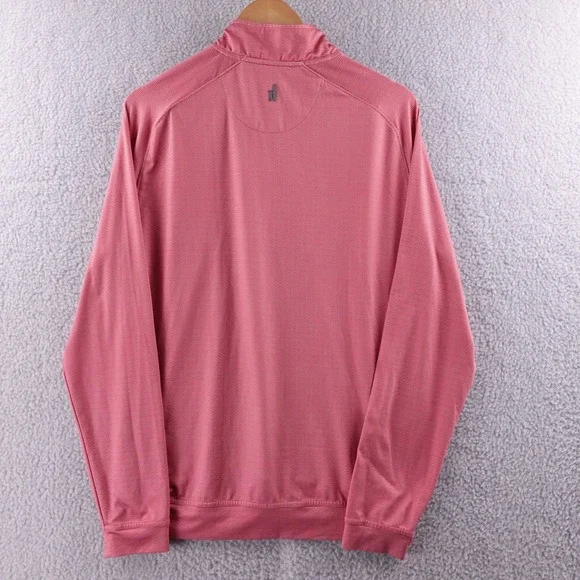 Johnnie O Mens Red Textured Quarter Zip Golf Pullover Sweatshirt‎ Size M - Picture 2 of 7